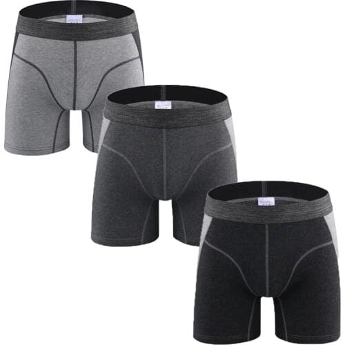 3PCS/Lots Cotton Long Boxer Shorts Men Underwear Slip Homme Panties Calzoncillos Hombre Underpants Cuecas Boxershorts Trunks 3XL