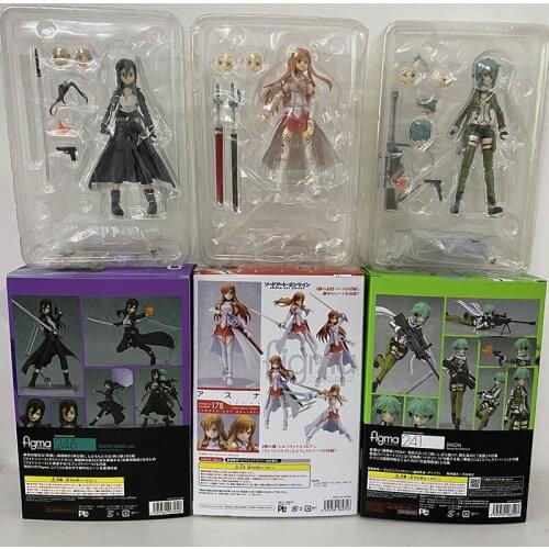 Sword Art Online Figure Figma Asuna 178 Sinon Asada Sao 241 Kirito Kazuto 174 Action Figures Model Toy Gift for Christmas