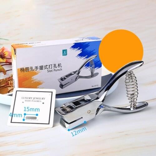 Metal Single Oval Hole Puncher Hand Held Paper Punch Cut Plier for Scrapbooking Border School Office Supplies