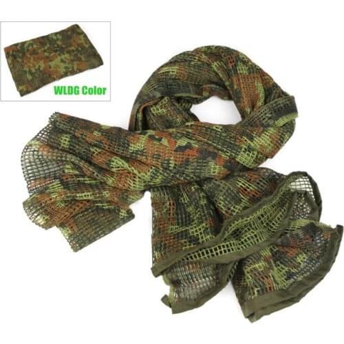 Multifunction Tactical Woodland Camo Scarf Military Desert Mesh Scarf Breathable Shemagh Head Wrap for Outdoor Camping Hunting