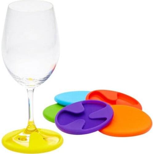 Set of 6PCS Multipurpose Silicone Coaster Anti-Slip Wine Glass Charms