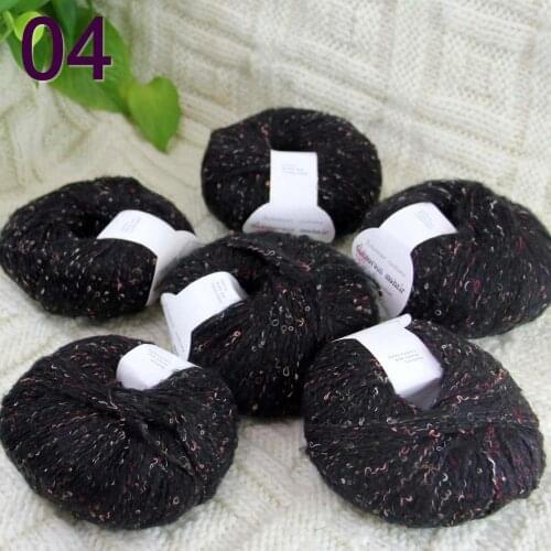 Sale 6ballsX50gr Luxury Fluffy Soft NEW MOHAIR Shawls Hand Knit Crochet Yarn Black 04