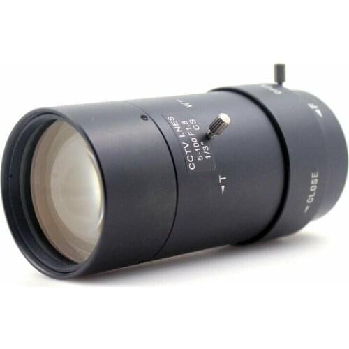 5-100mm CCTV Lens,CS F1.8 Lens,1/3" Manual Iris & Focal Length Lens,Varifocal Zoom CS-Mount Lens for Security CCTV Camera