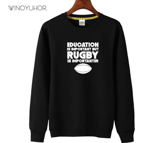 Education Is Important But Rugby Is Importanter Printed Sweatshirts Kids Casual Long Sleeve Tops Funny Boys Girls Pullovers