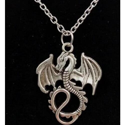 Wholesale New Fashion Jewelry Dragon Lucky Amulet Pendant Necklace For Women Men Vintage pendants 10pcs necklace