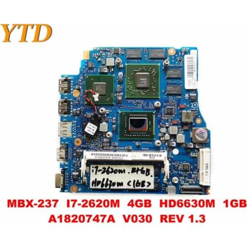 Original for SONY MBX-237 laptop motherboard MBX-237 I7-2620M 4GB HD6630M 1GB A1820747A V030 REV 1.3 tested good free s