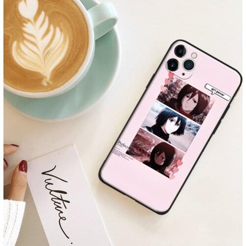 Mikasa Ackerman Attack on Titan Anime silicone Phone Case FOR iPhone Se 6 6s 7 8 Plus X Xr Xs 11 12 Mini Pro Max Glass Cover