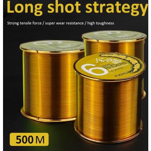 500M Super Powerful Nylon Fishing Line Japanese Monofilament Golden Sea Fishing/River Fishing Line Threaded Spool Fishing Tool