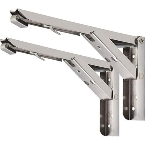 Heavy Duty Polished Stainless Steel Folding Shelf Bench Table Folding Shelf or Bracket Long Release Arm Multipurpose folding