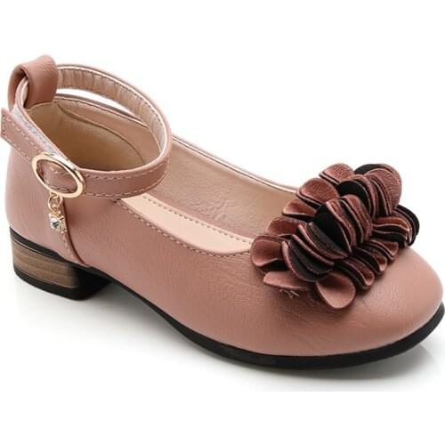 Girls Shoes For Party Wedding High-Heeled Flower Princess Leather Dress Shoes Girls Big Kids 2019 Shoes 3 4 5 6 7 8 9 10 11 Year