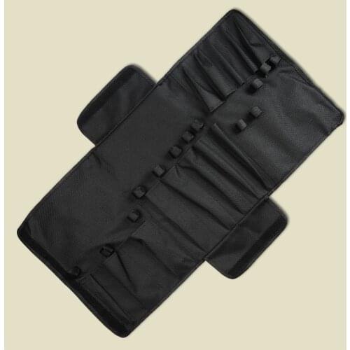 XYj Kitchen Knife Roll Bag with 13 Pockets Cooking Knife Storage Organizer Black Canvas Chef Cooking Knife Carry Bag Knives Case