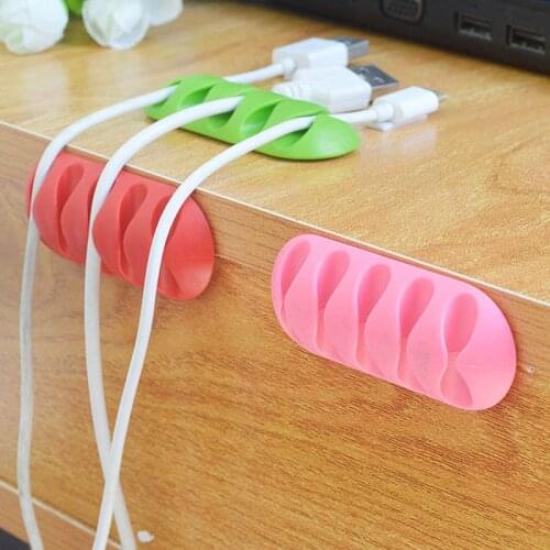 Earphone Ties Wire Cord Fixer Clip Cable Collector Silica Data Line Fixed Folder Cable Winder Protector