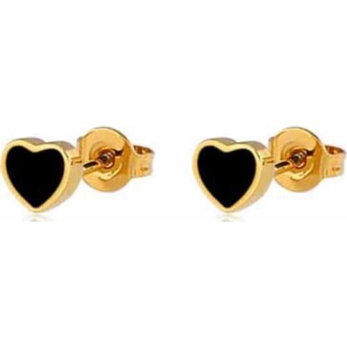 Stud Earrings Women Red Stainless Steel Geometric Gold Earrings Black Round Heart Earrings for women Golden Triangle Wholesale