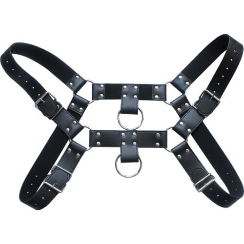 Harness Mens Lingerie Chest Strap Black Leather Night Club Costume Adjustable Buckle Straps Body Chest Harness Clubwear