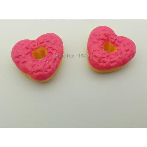 1pcs/lot resin flat back Simulated food hot pink chocolate love cookie cake17mm Jewelry Mobile Phone DIY Accessories B014-9