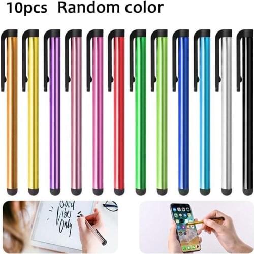 10pcs/set Universal Capacitive Stylus Pen Random Color For iPhone For Smartphone Durable Flexible Stylus Pen For Tablet PC