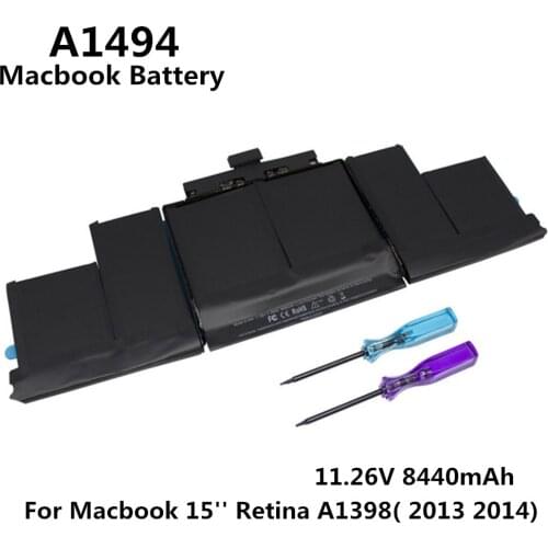 100% Original 11.26V 8800mAh Notebook Laptop A1494 Battery FOR Apple Macbook Pro 15'' Retina A1398 ME293 Late 2013 Mid 2014