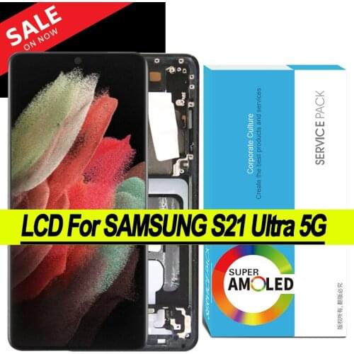 100% Original 6.8'' AMOLED Display for Samsung Galaxy S21 Ultra 5G G998F G998F/DS G998B Full LCD Touch Screen Repair Parts