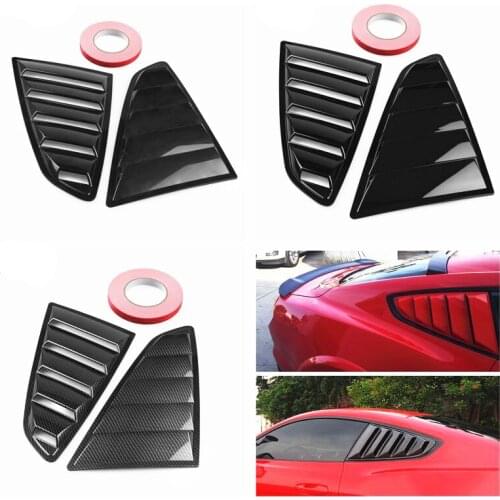 2pcs Black Car Air Trim Panel For Ford Mustang 2015 2016 2017 2018 Side Window Louvers Scoop Cover Vent