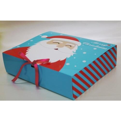 25pcs/lot Merry Christmas Box Christmas Gift Box With ribbon， candy Gift Container Supplies envelope Boxes 31x25x8cm