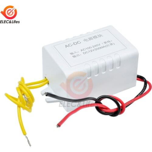 AC-DC Converter 100-240V To 12V 300mA DC Power Supply For W1209 Thermost Temperature Controller Step Down Buck Transformers