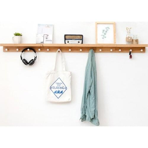 Actionclub Creative Wall Storage Racks With Hooks DIY Wood Wall Storage Shelf Home Decor Sundries Storage Shelves Holder 1 PC