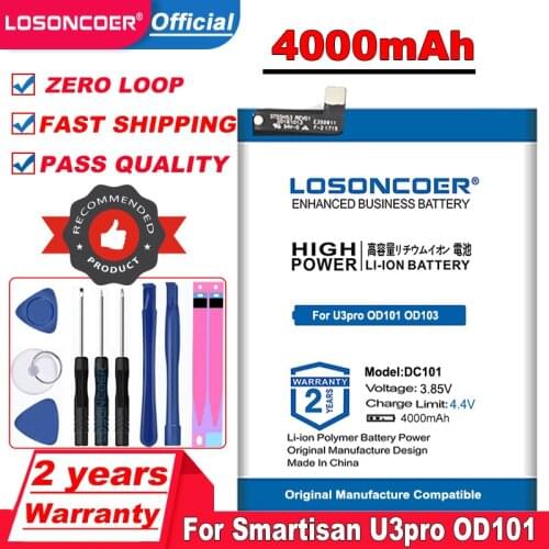 4000mAh DC101 Battery For Smartisan U3pro OD101 OD103 OD105 OS103 OS105 Smartphone Li-ion bateria Li-Polymer Batterie Battery