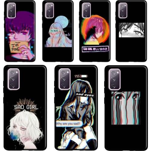 Sad Japanese Anime Aesthetic Case For Samsung Galaxy S20 FE S21 Ultra Note 20 Note 9 10 S10e S8 S9 S10 Plus Phone Cover