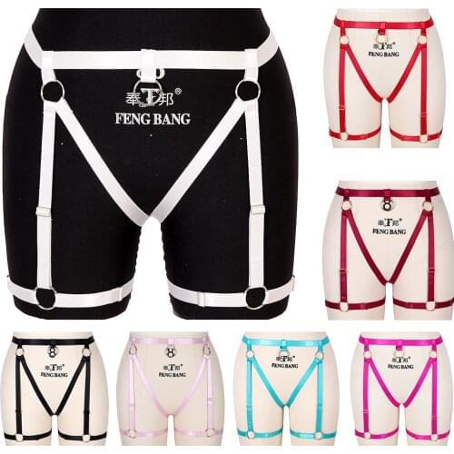 Black garter belt belt body belt bondage suspender belt belt elastic adjustment belt underwear goth fetish dance costume apparel