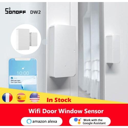 1-10PCS SONOFF DW2 WIFI Door Window Sensor Open/Closed Detector Smart Home Security Alarm Via eWeLink APP Control With Alexa