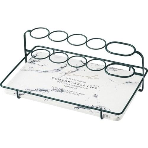 Toothbrush Holder Bathroom Storage Rack Gargle Cup Table Dental Holder Mug Cup Holder Diatomaceous Earth Plate At The Bottom