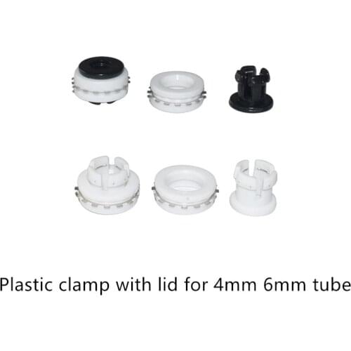 3d printer parts plastic tube clamp black claw white lid buckle connector for 4mm tube 6mm quick joint plastic joint 10set