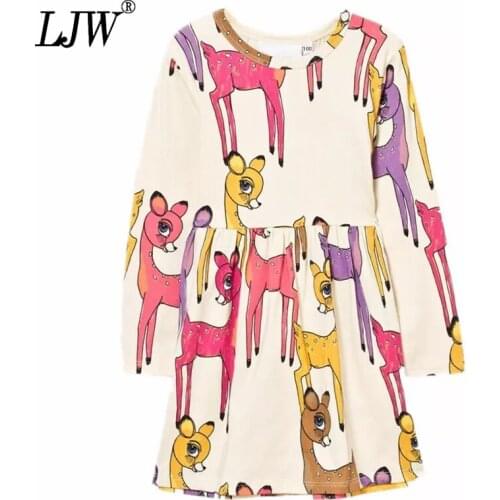 Kid Dress for Girl Cartoon deer Girls Dress 2020 Spring autumn Children Clothing Winter Cute Toddler Fashion Party Costume