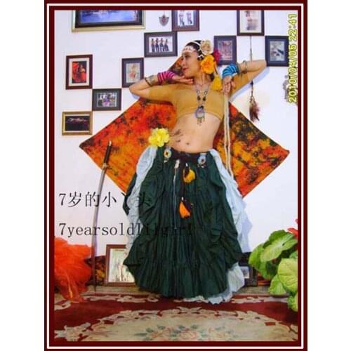 Cotton 4Tiered 18Yards Ats Gypsy Tribal Belly Dance Skirt EH09