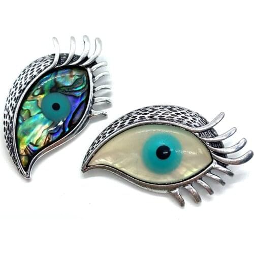 Natural Abalone Shell Pendant Color Eye Shape Handmade DIY Making Devils Eye Exquisite Jewelry Brooch Necklace Decoration