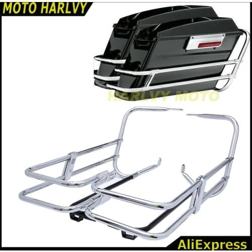 For Harley Davidson 1997-2008 Touring Road King Twin Rail Hard Saddlebag Guard Rails Kit
