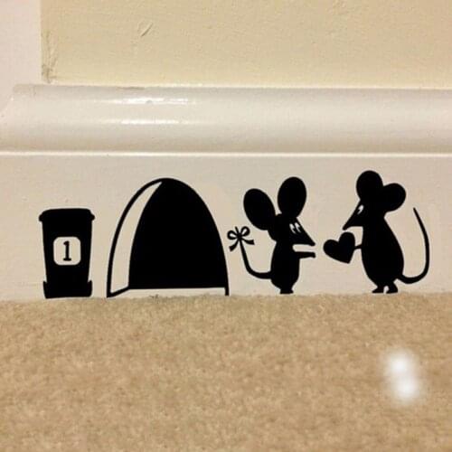 Cute Creative Rat Hole Cartoon Wallpaper Funny Mouse Hole Wall Stickers Decorating Bathroom Toilet Living Room Home Decor Decals