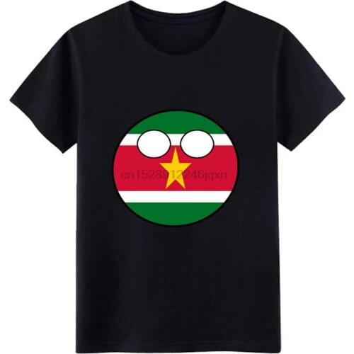 Mens Countryball Laenderball Land Heimat Suriname t shirt Customized Short Sleeve O-Neck Basic Solid Crazy Basic Pattern shirt