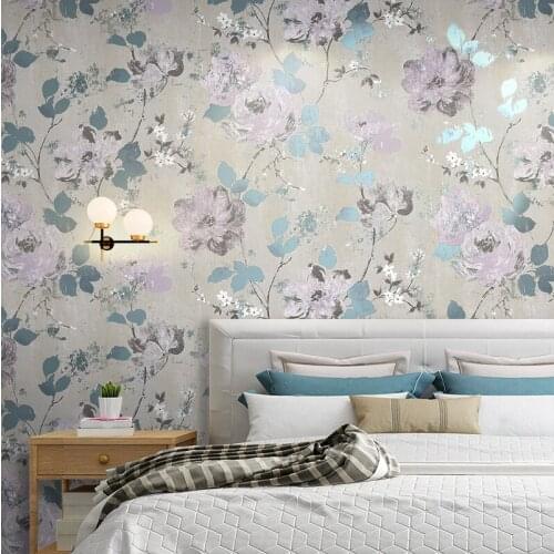 American Country Style Printed Flowers Non-woven Wallpaper Rolls for Wall Bedroom Living Room TV Sofa Background Home Decoration