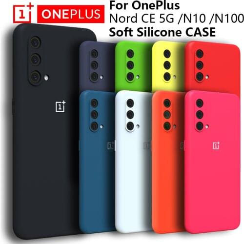 Original OnePlus Nord CE 5G Case Liquid Silicon Back Cover One Plus N10 N100 N200 Soft Case Shockproof Full Protectiver Case
