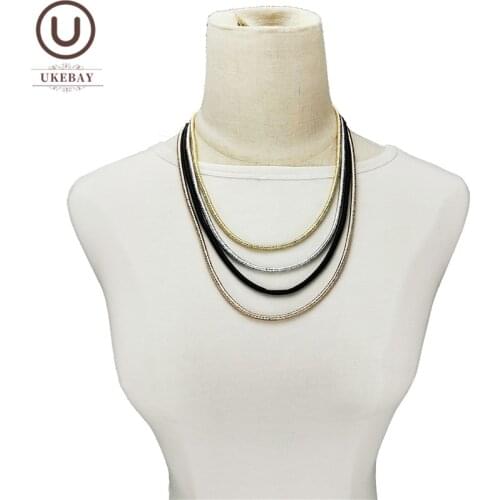 UKEBAY New Bohemia Choker Necklaces Women Luxury Jewelry 4 Colors Black Alloy Rose Gold Gold Necklaces DIY Gift Party Jewellery