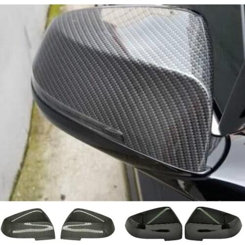 Pair Mirror Covers Side Rearview Mirror Cover Cap For Bmw 5 6 7 Series F10 F18 F11 F06 F07 F12 F13 F01 2014 2015-16 Gloss black