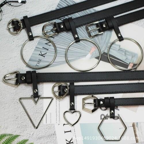 Women Waist Belt Lovely Womens Big Ring Decorated Belts Female Hot Newest Design Fashion Gold Pin Buckle Solid PU Leather Strap