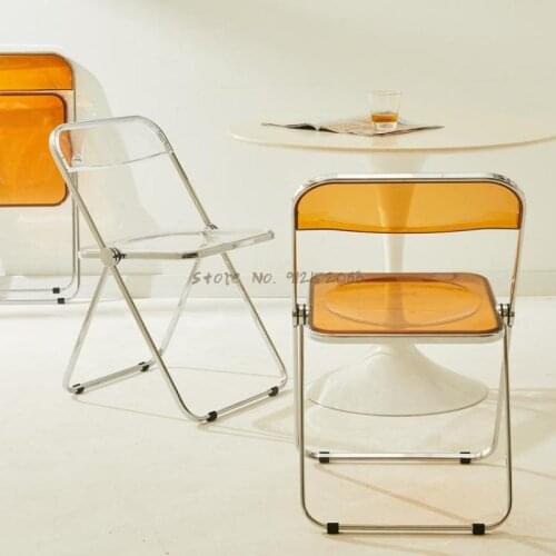 Transparent chair net red photo chair acrylic dining chair ins stool clothing store makeup chair fashion folding chair