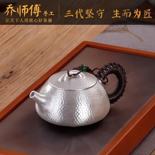 Teacher manual silver pot of sterling silver 999 kettle with tea teapot JingZhou stone gourd ladle pot of silver teapot