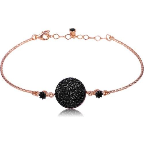 Silver Black with Stone , Round Wristband for Women , Stylish, Aesthetic and Flashy, Bracelet Types for Women