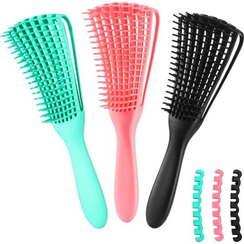 Detangling Hair Brush Scalp Massage Detangler Hair Comb Dry Wet 2a to 4c Curly Hair Massage Salon Hairdressing Styling Tools