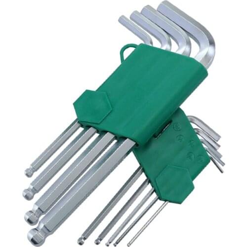 50LB 9pcs/set Hex Allen Key Wrench L-Shape 1/16''-3/8'' Hexagon Universal for Repair Bicycle Hand Tools