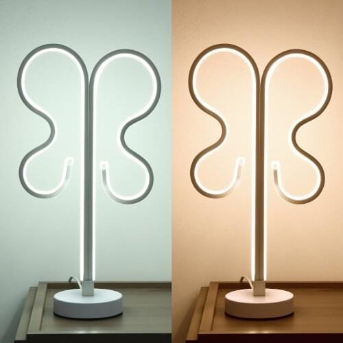 Modern LED Desk Lamp Bedside Lamp Dimmable Bedroom Night Light Home Spiral Acrylic Curved Strip Design Night Light Decoration