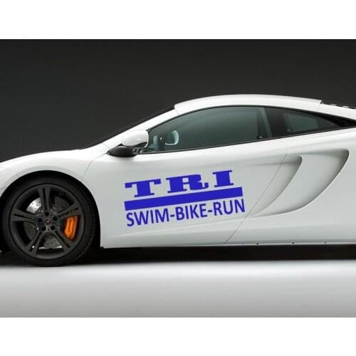 EmpireYing 3 Size 8 Colors Triathalon Swim Bike Run Outdoor Sports Loving Person Car Sticker Wall SUV Styling Vinyl Decal Gifts